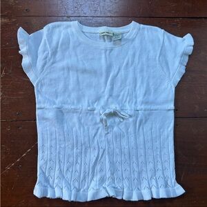 Cherokee White Ruffle Sleeve Kids Blouse
